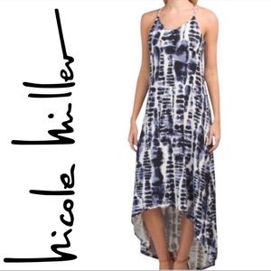 Nicole Miller Tie Dye High Low Maxi Dress